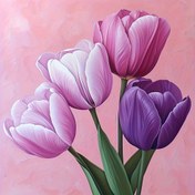 Resim Kendin Yap 5D Elmas Boyama Seti - Güzel Laleler, 20.07x20.07cm Çerçevesiz Yuvarlak Taşlı Sanat, Ev & Ofis Duvar Dekoru için Akrilik El Sanatları, Mükemmel Hediye 