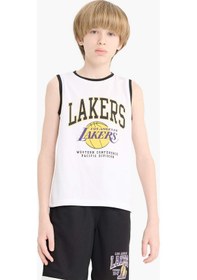 Resim DeFacto Erkek Çocuk NBA Los Angeles Lakers Bisiklet Yaka Atlet E4845A825HSWT34 