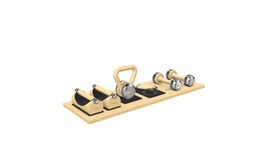 Resim Pent DEHA Set - Ahşap Stand Üstünde Fitness Ekipmanları - Grey / Natural Ash 