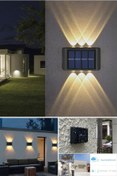 Resim Modern 6ledli Solar Duvar Lamba Dekorasyon Aydınlatma Aplik Güneş Enerji Gün Işığı 2 Li Set Sinerjishop