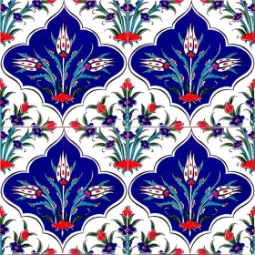 Resim Armada Çini 20x20 Cm Ac 45 Kütahya Çinisi İznik Desenli Çini Karo 