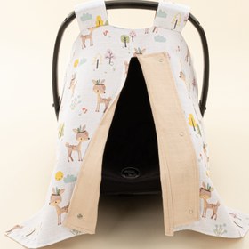 Resim Puset Örtüsü - Çift Taraflı - Kumsal Beji Muslin - Ceylan 