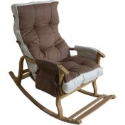 Resim Reyo Home Asos Lüks Çift Minderli Sallanan Sandalye Tv Koltuğu Kahve/krem 