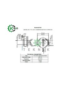 Resim İkon Teknik AC SENKRON MOTOR TYC 50 4 Watt 220 Volt 20 RPM TEK YÖN [CW] 