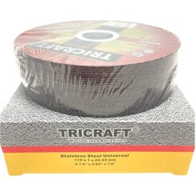 Resim Tricraft Inox Metal Kesici Taş 115x1.0x22 mm 25'li Set Paket Tricraft Orta Sertlikte Genel Amaçlı Kesici 