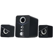 Resim Springsun Usb Ve 3.5mm Kablolu 3'lü Hoparlör, Renkli Led Işık, Pc/telefon/tablet Uyumlu 