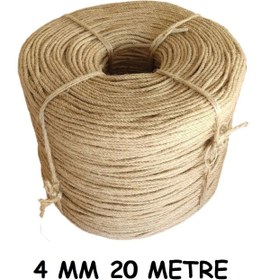 Resim Ambarope 4 Mm 20 Metre Jüt Halat Ip 1. Kalite Hasır Ip Kendir Ip 