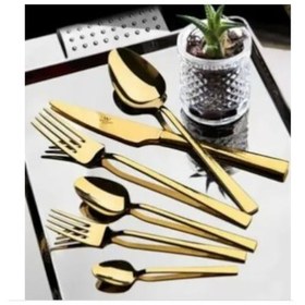 Resim 36 Parça Çatal Bıçak Kaşık Takımı Gold Renk 