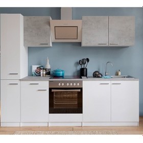 Resim Ceylin Mutfak Kiler Dahil 280 Cm Tezgah Dahil Değil Beyaz - Gri 