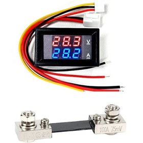 Resim Yate10 Dc 0-100v 0-100a Voltampermetre+şönt Bara Direnci 