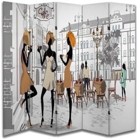 Resim Şehir Temalı Özel Tasarım Paravan Room Divider PRV1088, 180 x 180 