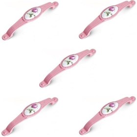 Resim 5 Adet Tomurcuk Porselen Mobilya Dolap Kulp 128 Mm Pembe Gül Pembe 