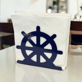 Resim Decorelax Dümen Temalı Mavi Metal Peçetelik 