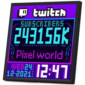 Resim Divoom Pixoo-64 App Kontrollü Wifi Animasyonlu 64x64 Piksel LED Ekran Resim Çerçevesi-Abone Sayacı 