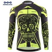 Resim Sarı Kemaloce Sonbahar Pro Uzun Kollu Bisiklet Forması Kafatası Retro Erkekler Tam Kollu Döngüleri Gömlek Giyim Takım Bisiklet Bisiklet Forması Sarı 