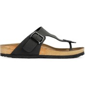 Resim Slazenger LUKE Kadın Parmak Arası Plaj Siyah Nubuk Terlik 