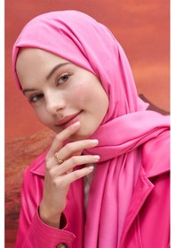 Resim Carell Kare Desen Modal Jakar Şal Koyu Pembe Çok Renkli 