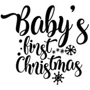 Resim Babys First Christmas Sticker Oto Motor Laptop Duvar Folyo Sticker 60 X 54 Cm 