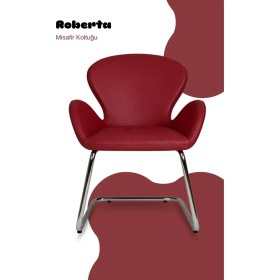 Resim Bürocci Roberta Misafir Koltuğu - Bordo Deri - 2069J0102 