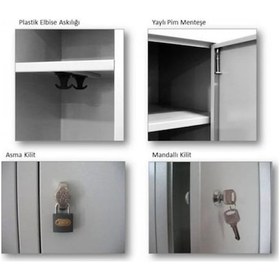 Resim Jessan Ofis Eko 9'Lu Soyunma Dolabı Gri 