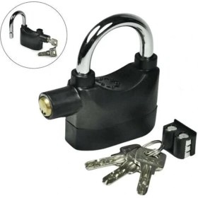 Resim Buffer® Desibel Siyah Alarmlı Çok Fonksiyonlu Ekstra Güvenlikli Kare Asma Dolap Kilidi 