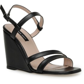 Resim Nine West MOEX 3FX Siyah Kadın Dolgu Topuk Sandalet 