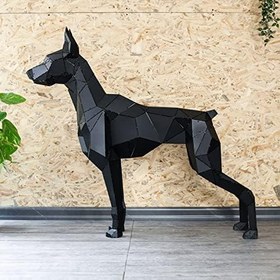 Resim Doberman 3D Metal Heykel 