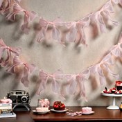Resim 12 Adet Şık Pembe Fiyonklu Çelenk - Doğum Günleri, Sevgililer Günü ve Düğünler için Prenses Temalı Parti Dekoru - Polyester Kumaş, Elektrik Gerektirmez, Tüysüz, Raflar, Duvarlar ve Arka Plan Süslemeleri İçin Mükemmel, Prenses Partisi Süslemeleri 