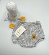 Resim Fox&Sky Bebek Gri Kırçıllı Balon Şort - Ayıcık Aplikeli 