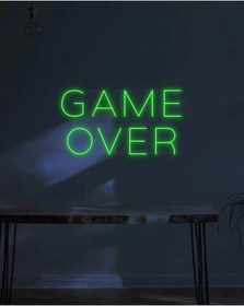 Resim Game Over Yazılı Neon Tabela Yeşil 