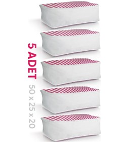 Resim Vedsey 5'lü Set & 50x25x20 Cm Baza Altı Pembe Hurç & Dolap İçi - Organizer Düzenleyici Hurç Beyaz 