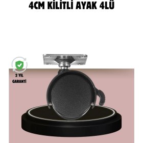 Resim Mey Ithalat® Kilitli 4 cm Tekerlek Ayak 4’lü Set Zemin Koruyucu 