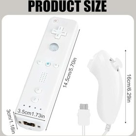 Resim GBKDQQ Wii Uzaktan Kumandası Oyun Denetleyicisi, Wii Controller Uzaktan Kumanda, Nunchuck, Wii Vernbedinung Remote Plus için Yedek Kumanda Jostick Game Handle Wii/Wii U Konsol için, Beyaz 