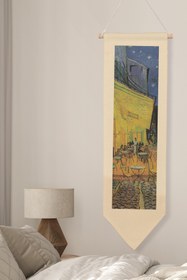 Resim Van Gogh Duvar Halısı, Sanat Serisi Dekor, 100cm Kanvas Flama Askılı Duvar Örtüsü NO:750 - Renkli - 21 / 30 x 100 