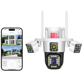Resim 360 Derece 10x Zoom 3 Ekranlı Hd Gece Görüş Kamerası Dış Mekan 