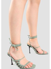 Resim Daria Yeşil Bilekten Bağlamalı İnce Topuklu Sandalet 001 