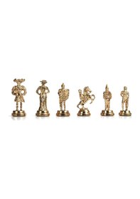 Resim Gifthome Orta Boy Metal İspanyol Satranç Takımı Parlak Ve Masif Ahşap Çekmeceli Tahtası 38x38x6 Cm. 