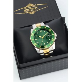 Resim Spectrum Premium Çelik Kordon Hareketli Çerçeve Takvimli Erkek Kol Saati Özel Kutusunda 