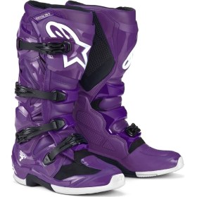 Resim Alpinestars cross enduro motosiklet botları Tech 7 mor 11 `+ Ücretsiz Gmoto 10in1 Çok Amaçlı Alet 