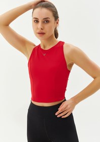 Resim bilcee Kadın Kırmızı Bisiklet Yaka Toparlayıcı Destekli Spor ve Günlük Destekli Crop Top Body Bra 9209 