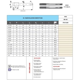 Resim Fett G 1/16-28 Narex 0302 Dın NB-353 Hss 2'li El Takım Kılavuzu 