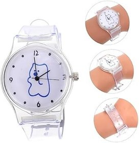 Resim HAPINARY 1pc Kız Çocukları Için Şirin Tasarım Saat Şeffaf Kayışlı Kadın Saati Doğum Günü Ve Özel Günler Için Seçeneği 