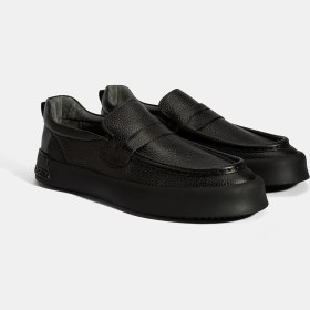 Resim Desa Erkek Siyah Deri Loafer 