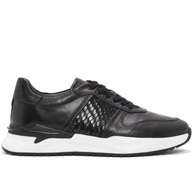 Resim Derimod Erkek Siyah Bağcıklı Deri Casual Sneaker 25SFD603614 