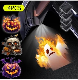 Resim Userfriendly11 Flame Ghost Ve Bat Pumpkin Led Projektör Araba Içi Dekor Ve Cadılar Bayramı Hediyesi 
