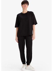 Resim Defacto Jogger Fit Basic Düz Cepli Eşofman Altı G2140ax25aubk81 Siyah-bk81 