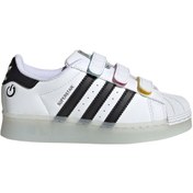 Resim Adidas Superstar Çocuk Beyaz Işıklı Spor Ayakkabı Jı0506 Beyaz 