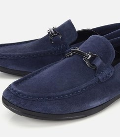Resim HOTİÇ Erkek Süet Deri Lacivert Toka Detaylı Comfort Loafer 