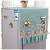 Resim Xuweiwei Yeşil Çiçekli Dantel Buzdolabı Toz Kılıfı Yumuşak Toz Geçirmez 55x140cm 