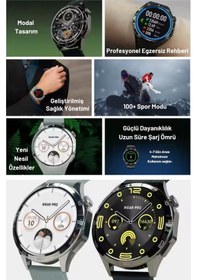 Resim Wearfitpro Gt4 Watch Yuvarlak Amoled Ekran Yeni Nesil Özelliklere Sahip Akıllı Saat Gümüş 